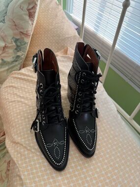 NWOT Studded Leather Coach Boots